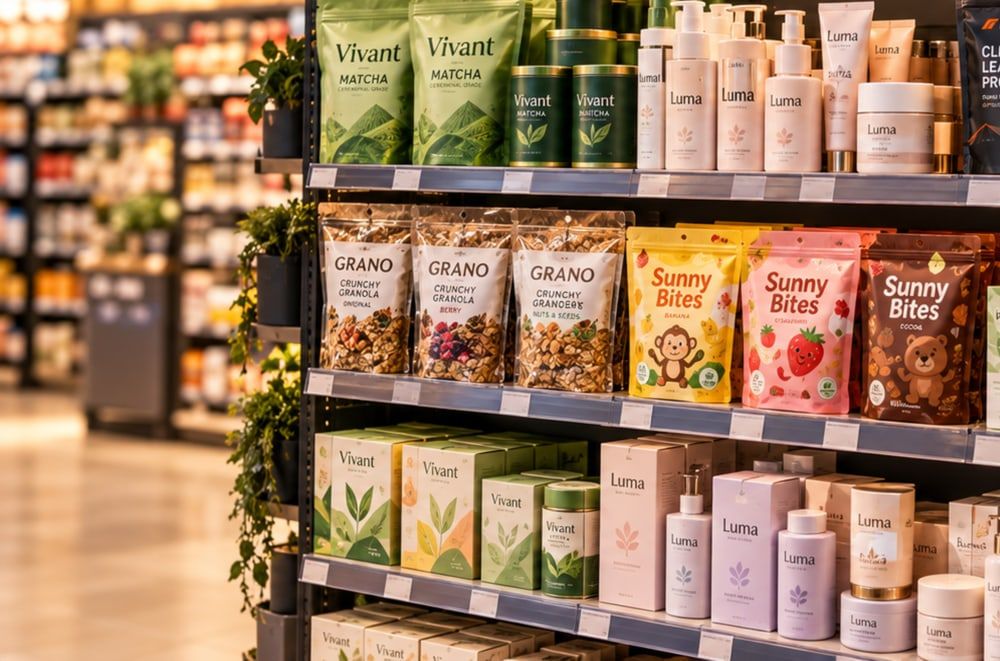 Regálová ulička v supermarketu